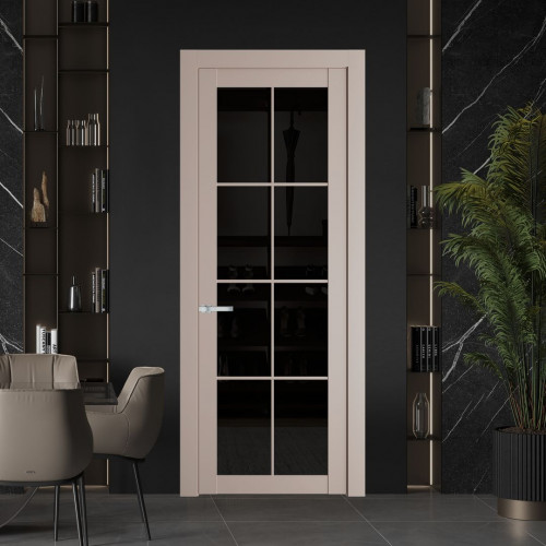 Межкомнатная дверь ProfilDoors 1.1.2 (р.8) PD цвет Сэнд вставка Черное тонированное