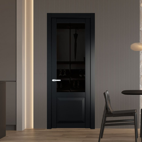 Межкомнатная дверь ProfilDoors 1.2.2 PD цвет Блэк вставка Черное тонированное