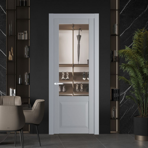 Межкомнатная дверь ProfilDoors 1.2.2 PD цвет Смоки вставка Прозрачное