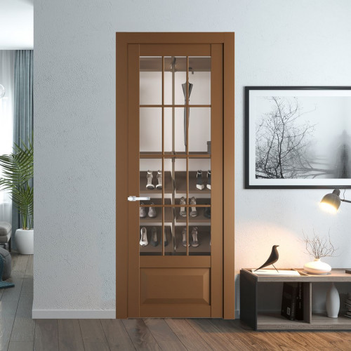 Межкомнатная дверь ProfilDoors 1.2.2 (р.12) PD цвет Перламутр золото вставка Прозрачное