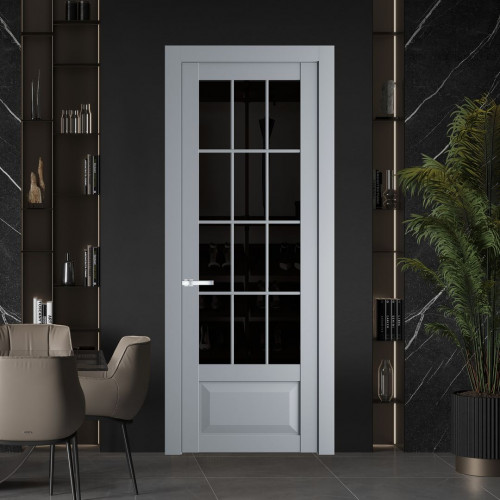 Межкомнатная дверь ProfilDoors 1.2.2 (р.12) PD цвет Смоки вставка Черное тонированное
