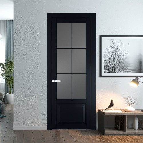 Межкомнатная дверь ProfilDoors 1.2.2 (р.6) PD цвет Нэви Блу вставка Графит