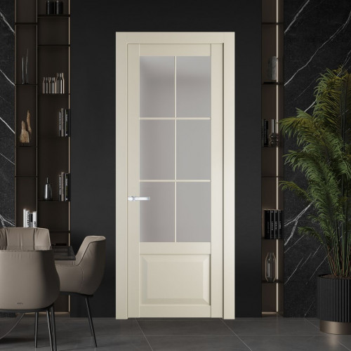 Межкомнатная дверь ProfilDoors 1.2.2 (р.6) PD цвет Перламутр белый вставка Матовое