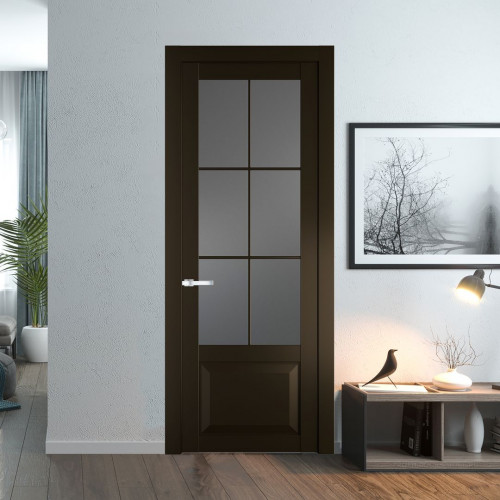 Межкомнатная дверь ProfilDoors 1.2.2 (р.6) PD цвет Перламутр бронза вставка Графит