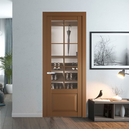 Межкомнатная дверь ProfilDoors 1.2.2 (р.6) PD цвет Перламутр золото вставка Прозрачное