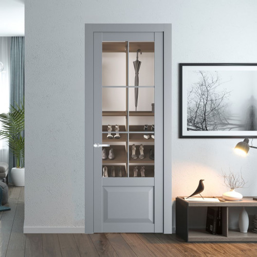 Межкомнатная дверь ProfilDoors 1.2.2 (р.6) PD цвет Смоки вставка Прозрачное