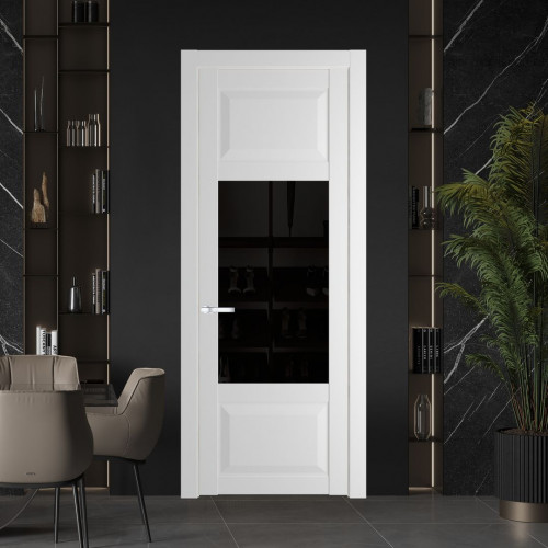 Межкомнатная дверь ProfilDoors 1.3.3 PD цвет Крем Вайт вставка Черное тонированное