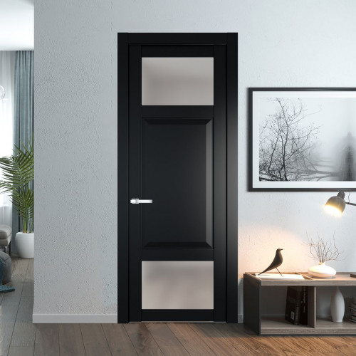 Межкомнатная дверь ProfilDoors 1.3.4 PD цвет Блэк вставка Матовое