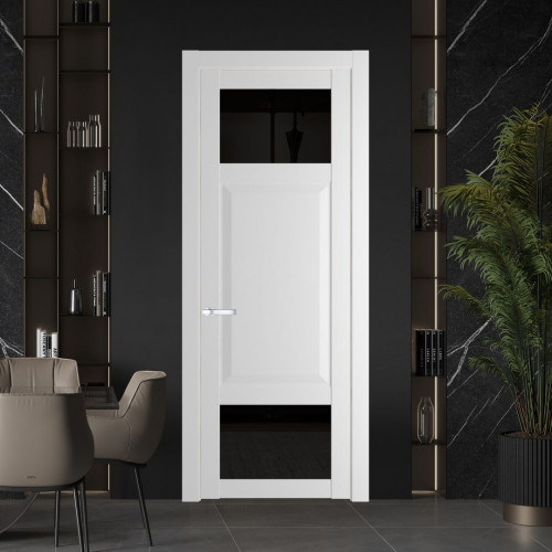 Межкомнатная дверь ProfilDoors 1.3.4 PD цвет Крем Вайт вставка Черное тонированное