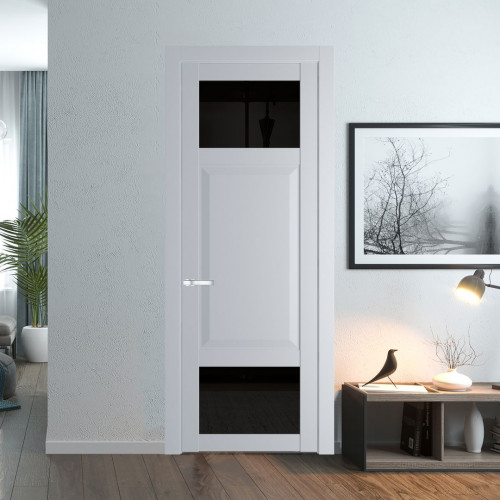 Межкомнатная дверь ProfilDoors 1.3.4 PD цвет Лайт Грей вставка Черное тонированное