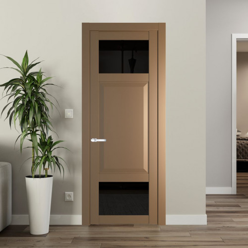 Межкомнатная дверь ProfilDoors 1.3.4 PD цвет Перламутр золото вставка Черное тонированное