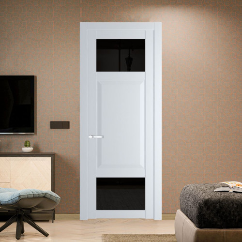 Межкомнатная дверь ProfilDoors 1.3.4 PD цвет Вайт вставка Черное тонированное