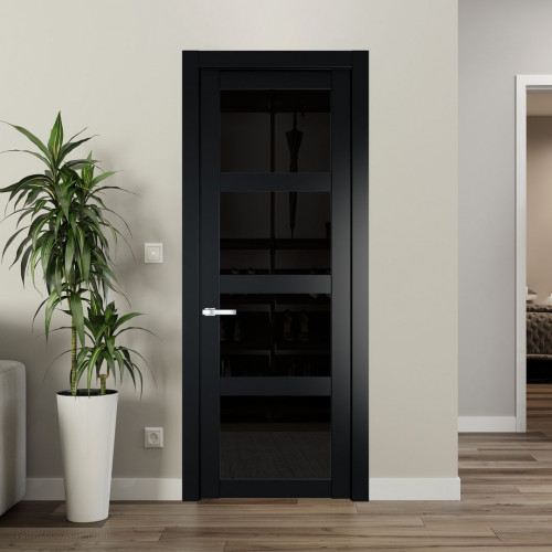 Межкомнатная дверь ProfilDoors 1.4.2 PD цвет Блэк вставка Черное тонированное