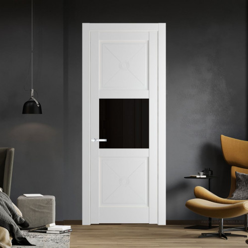 Межкомнатная дверь ProfilDoors 1.4.2PM Крем Вайт Черное тонированное