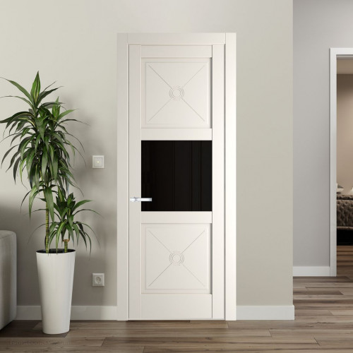 Межкомнатная дверь ProfilDoors 1.4.2PM Перламутр белый Черное тонированное