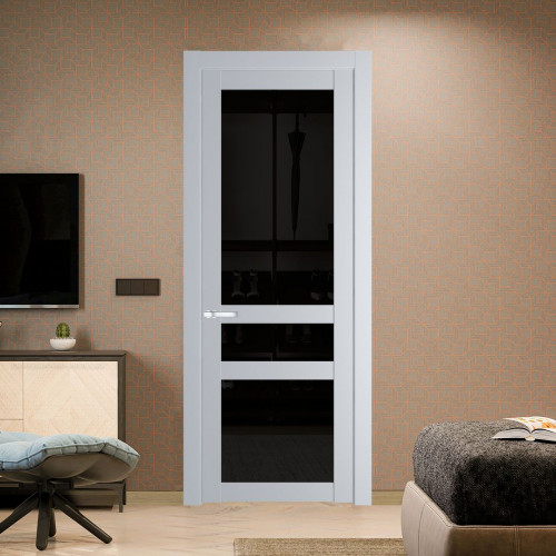 Межкомнатная дверь ProfilDoors 1.5.2 PD цвет Лайт Грей вставка Черное тонированное