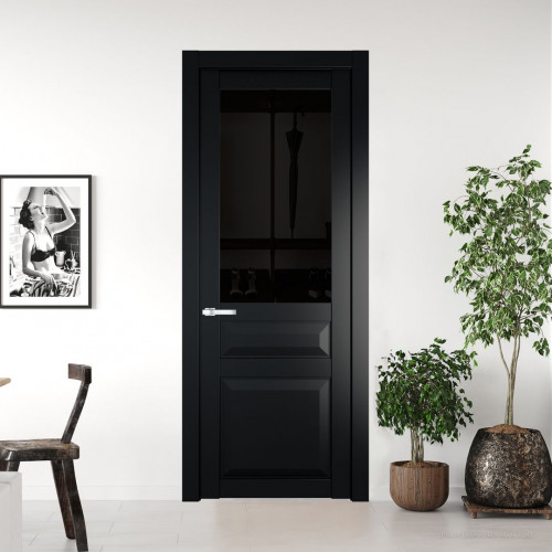 Межкомнатная дверь ProfilDoors 1.5.3 PD цвет Блэк вставка Черное тонированное
