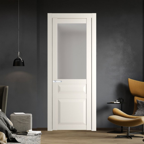 Межкомнатная дверь ProfilDoors 1.5.3 PD цвет Перламутр белый вставка Матовое