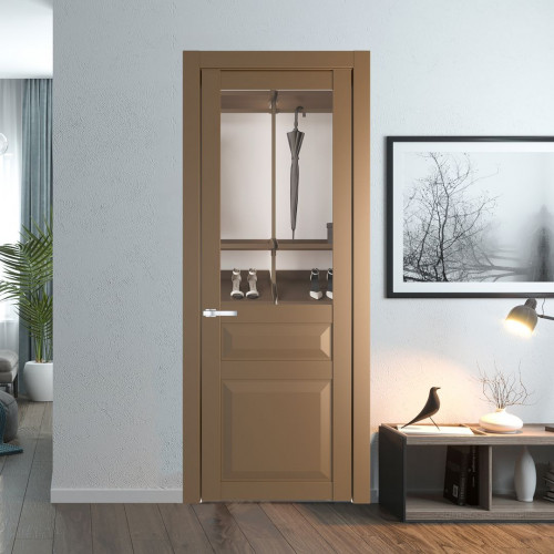 Межкомнатная дверь ProfilDoors 1.5.3 PD цвет Перламутр золото вставка Прозрачное