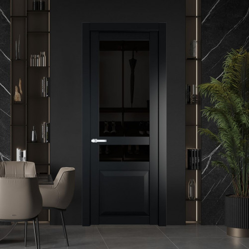 Межкомнатная дверь ProfilDoors 1.5.4 PD цвет Блэк вставка Черное тонированное