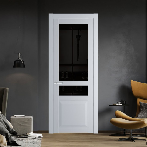 Межкомнатная дверь ProfilDoors 1.5.4 PD цвет Лайт Грей вставка Черное тонированное