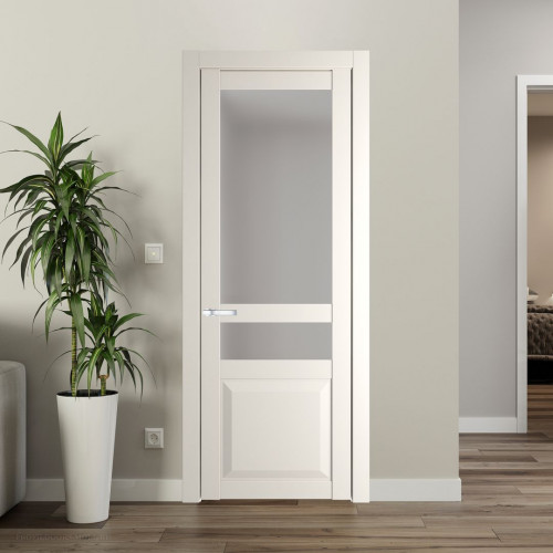 Межкомнатная дверь ProfilDoors 1.5.4 PD цвет Перламутр белый вставка Матовое
