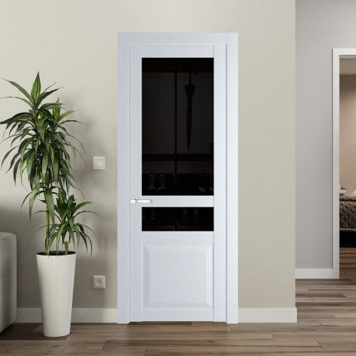 Межкомнатная дверь ProfilDoors 1.5.4 PD цвет Вайт вставка Черное тонированное
