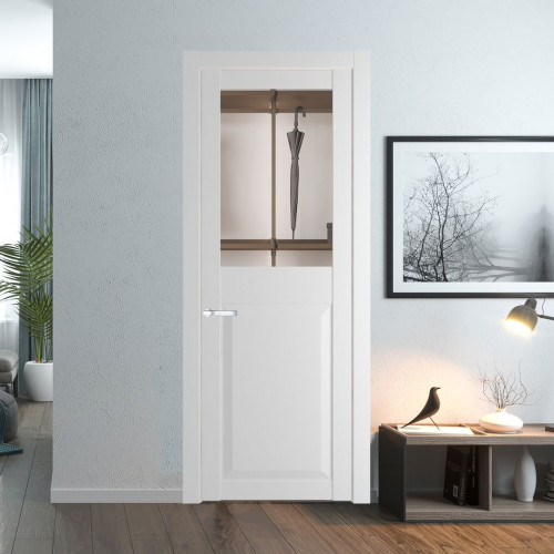Межкомнатная дверь ProfilDoors 1.6.2 PD цвет Крем Вайт вставка Прозрачное