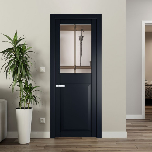 Межкомнатная дверь ProfilDoors 1.6.2 PD цвет Нэви Блу вставка Прозрачное