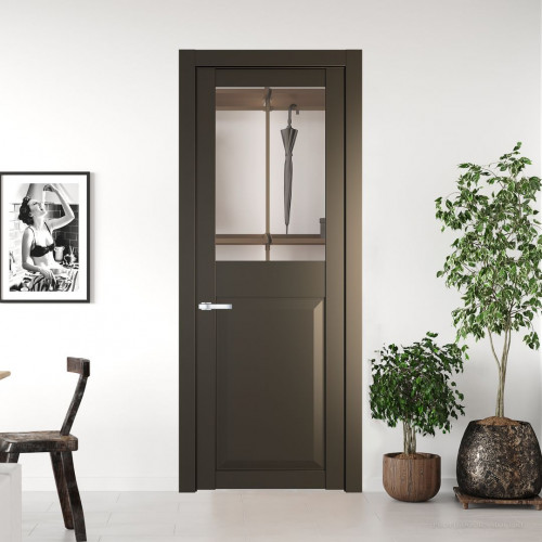 Межкомнатная дверь ProfilDoors 1.6.2 PD цвет Перламутр бронза вставка Прозрачное