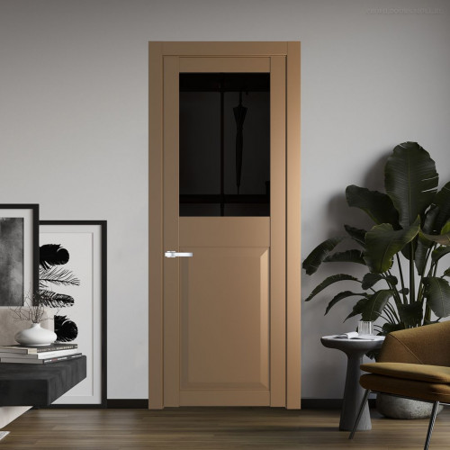 Межкомнатная дверь ProfilDoors 1.6.2 PD цвет Перламутр золото вставка Черное тонированное
