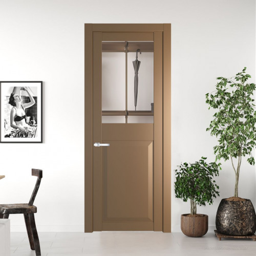 Межкомнатная дверь ProfilDoors 1.6.2 PD цвет Перламутр золото вставка Прозрачное