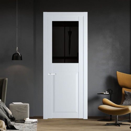 Межкомнатная дверь ProfilDoors 1.6.2 PD цвет Вайт вставка Черное тонированное