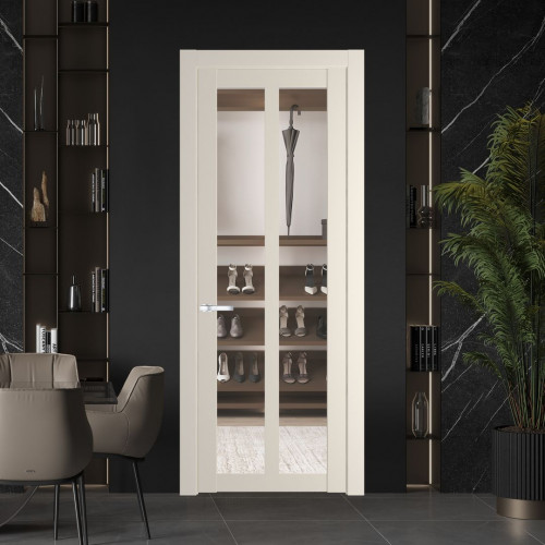 Межкомнатная дверь ProfilDoors 1.7.2 PD цвет Кремовая Магнолия вставка Прозрачное