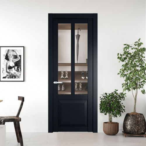 Межкомнатная дверь ProfilDoors 1.8.2 PD цвет Нэви Блу вставка Прозрачное