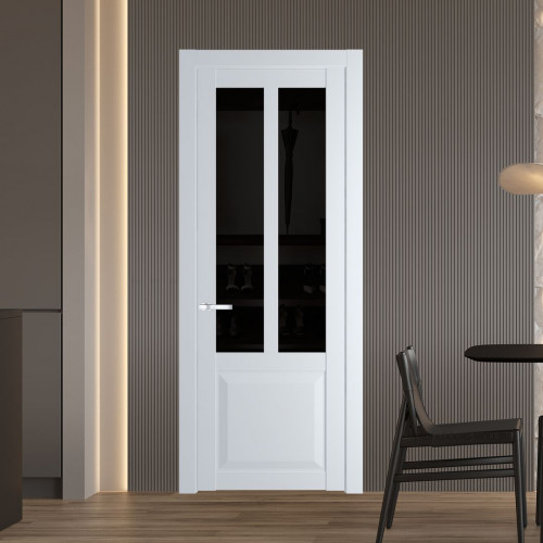 Межкомнатная дверь ProfilDoors 1.8.2 PD цвет Вайт вставка Черное тонированное