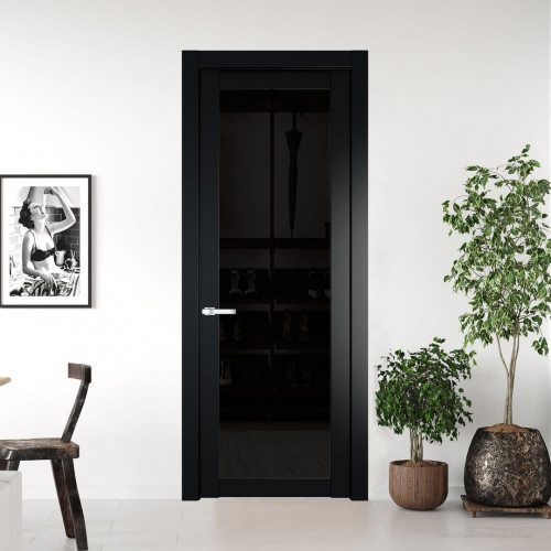 Межкомнатная дверь ProfilDoors 2.1.2 PD цвет Блэк вставка Черное тонированное