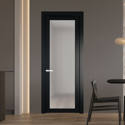Межкомнатная дверь ProfilDoors 2.1.2 PD цвет Блэк вставка Матовое