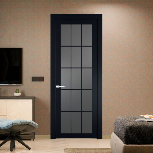 Межкомнатная дверь ProfilDoors 2.1.2 (р.15) PD цвет Нэви Блу вставка Графит