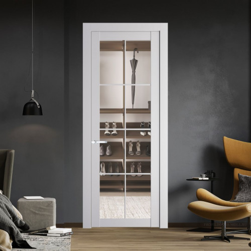 Межкомнатная дверь ProfilDoors 2.1.2 (р.8) PD цвет Крем Вайт вставка Прозрачное