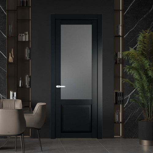 Межкомнатная дверь ProfilDoors 2.2.2 PD цвет Блэк вставка Графит
