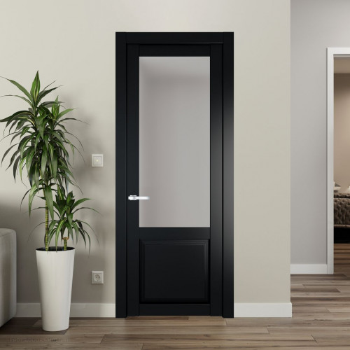 Межкомнатная дверь ProfilDoors 2.2.2 PD цвет Блэк вставка Матовое