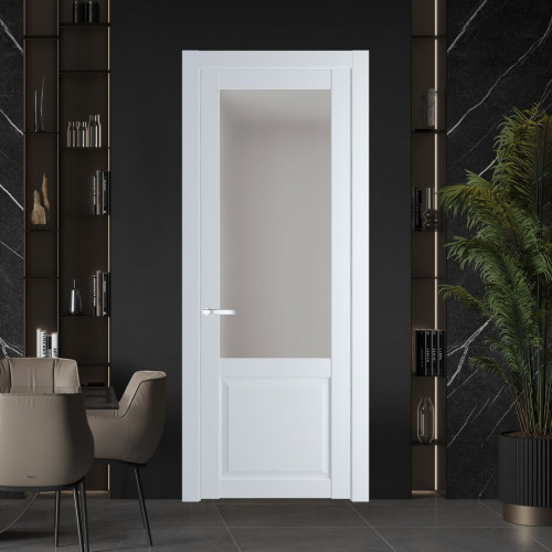 Межкомнатная дверь ProfilDoors 2.2.2 PD цвет Вайт вставка Матовое