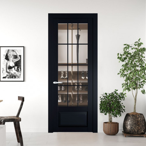 Межкомнатная дверь ProfilDoors 2.2.2 (р.12) PD цвет Нэви Блу вставка Прозрачное