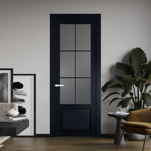Межкомнатная дверь ProfilDoors 2.2.2 (р.6) PD цвет Нэви Блу вставка Графит