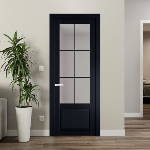 Межкомнатная дверь ProfilDoors 2.2.2 (р.6) PD цвет Нэви Блу вставка Матовое