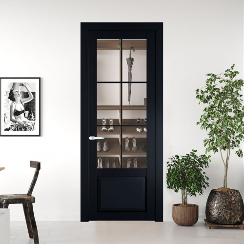 Межкомнатная дверь ProfilDoors 2.2.2 (р.6) PD цвет Нэви Блу вставка Прозрачное