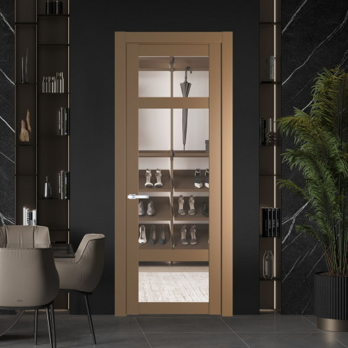 Межкомнатная дверь ProfilDoors 2.3.2 PD цвет Перламутр золото вставка Прозрачное