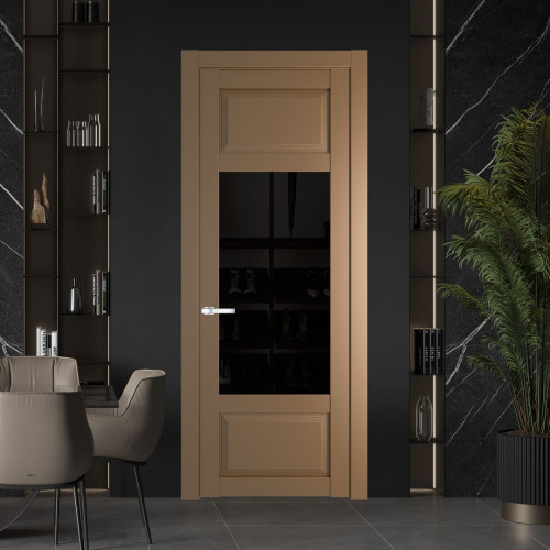Межкомнатная дверь ProfilDoors 2.3.3 PD цвет Перламутр золото вставка Черное тонированное