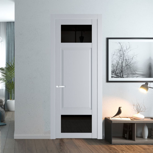 Межкомнатная дверь ProfilDoors 2.3.4 PD цвет Лайт Грей вставка Черное тонированное